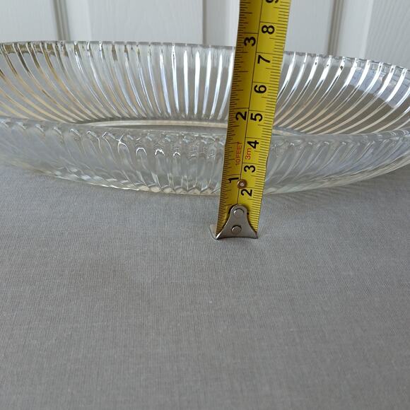 Vintage Clear Glass Oval Serving Dish starburst fan pattern 10" pressed Art Deco - Picture 6 of 6